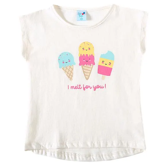 Blusa manga curta sorvete colorido toddler