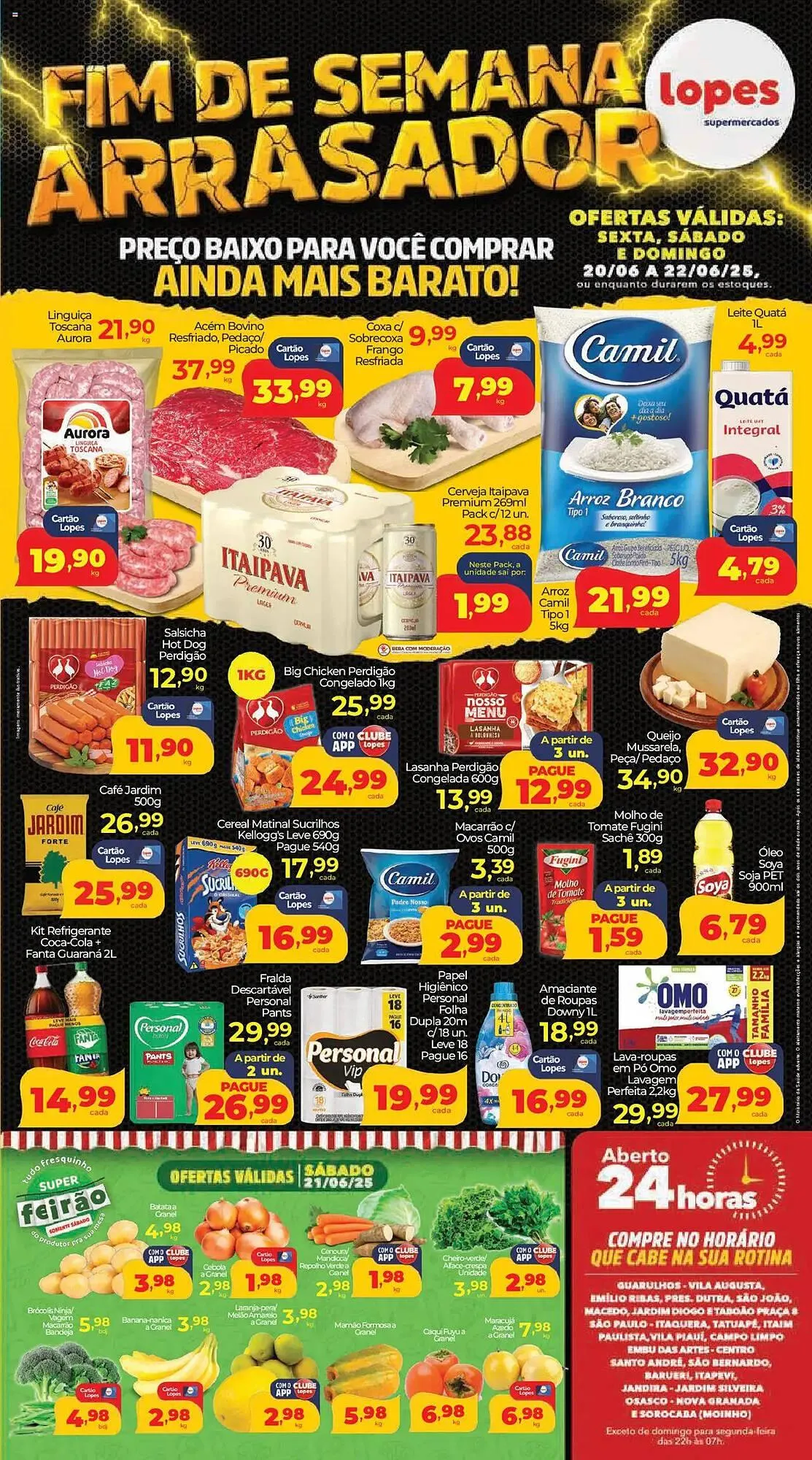 Encarte de Catálogo Lopes Supermercados 20 de junho até 23 de junho 2025 - Pagina 1