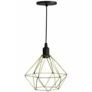 Pendente Aramado Diamante de Aço Dourado - Ecoline