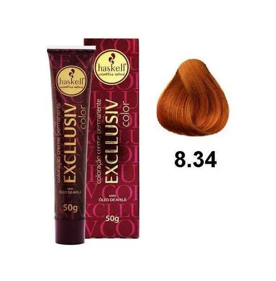 Tintura Haskell 8.34 Louro Claro Dourado Acobreado