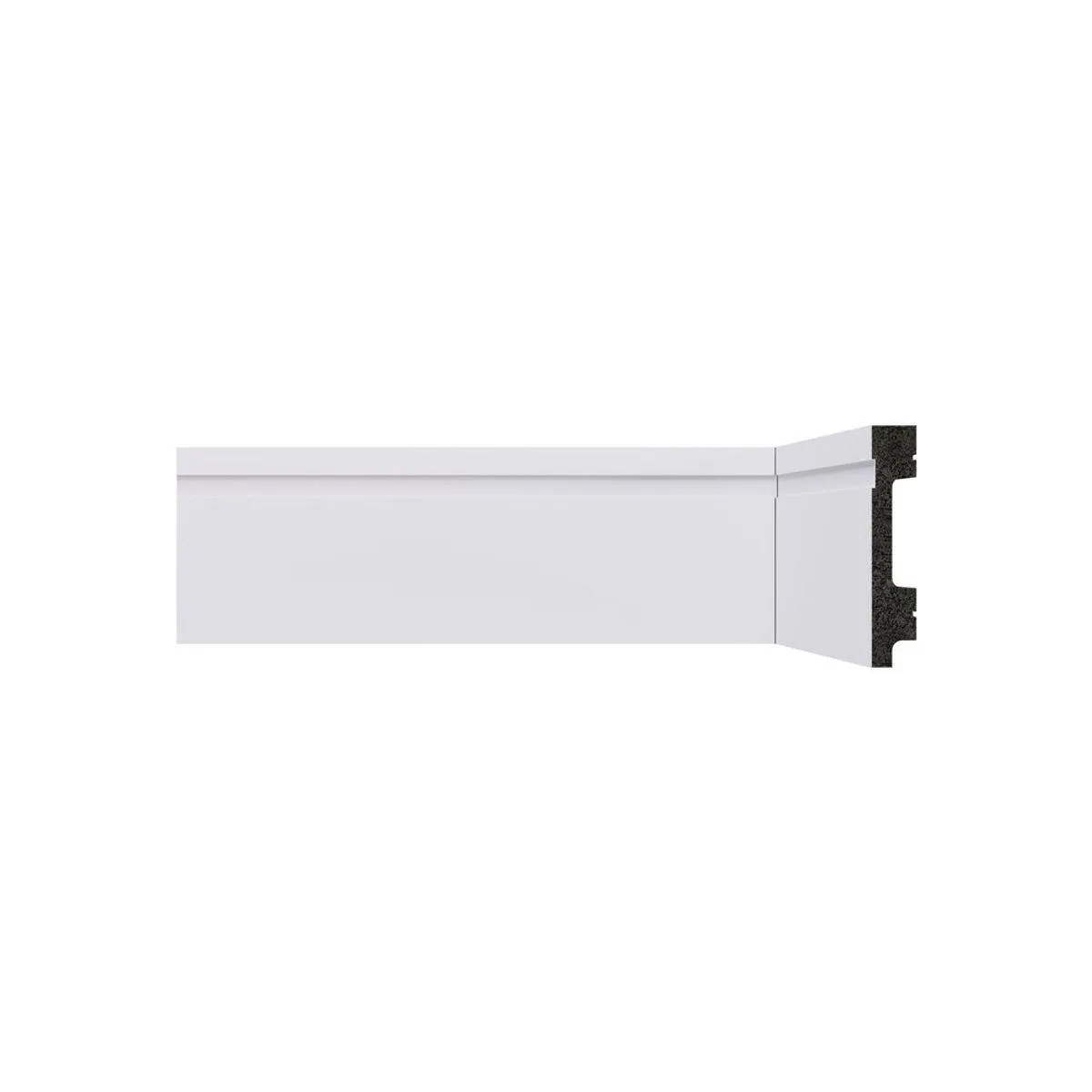 Rodape De Poliestireno B74 Branco Frisado Com 70Mm De Altura Santa Luzia