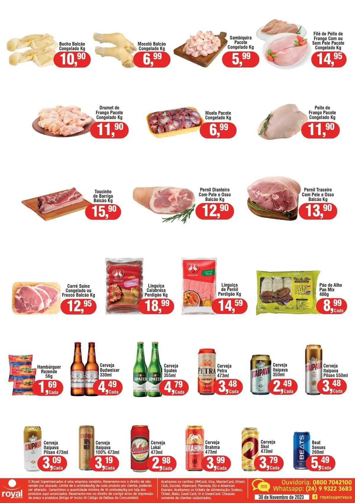Encarte de Royal Supermercados Folheto 30 de novembro até 30 de novembro 2023 - Pagina 1