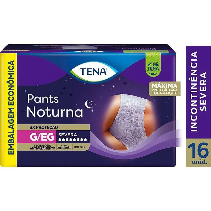 Roupa Íntima Tena Pants Noturna G/EG 16 Unidades