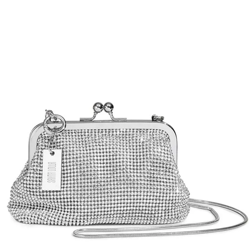 Bolsa Cristal com Strass e Fecho Retrô