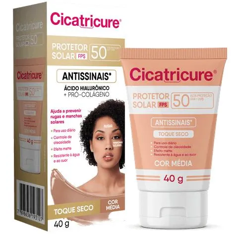 Cicatricure Protetor Solar FPS 50 com Cor 40g - Média