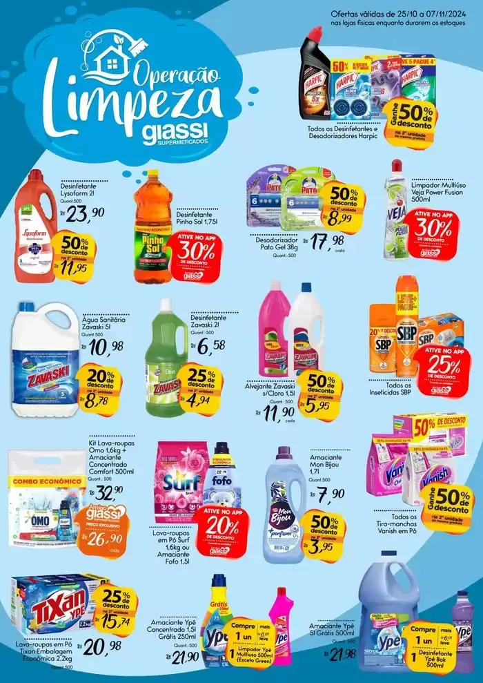Encarte de Operação Limpeza 25 de outubro até 7 de novembro 2024 - Pagina 1
