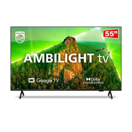 Smart TV Philps Led 55" 4K UHD Ambilight Google TV PUG7908/78
