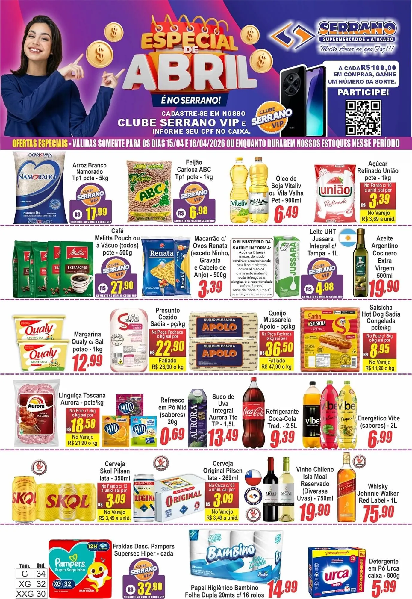 Encarte de Catálogo Serrano Supermercado 14 de abril até 21 de abril 2026 - Pagina 1