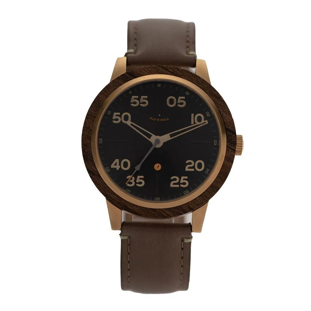 Relógio Analógico Masculino New Retrô Couro Marrom - RE.CR.0552.0102 M