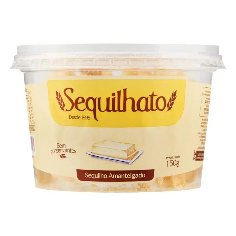 Biscoito Sequilho Amanteigado Sequilhato Pote 150g