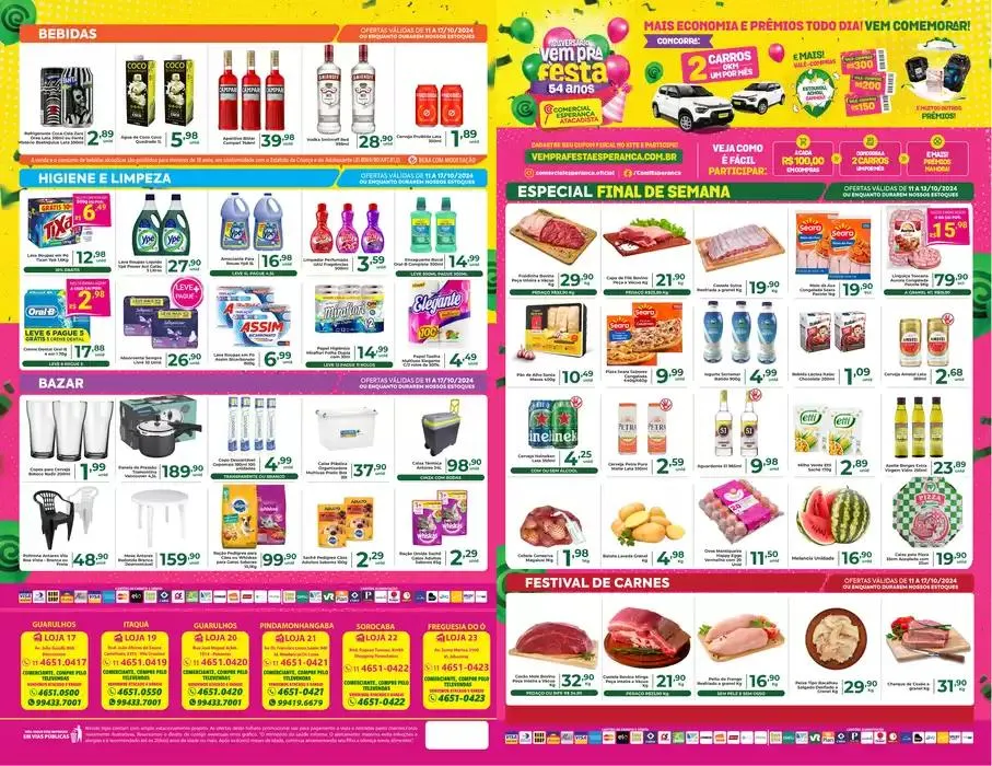 Encarte de Aniversário Vem Pra Festa 14 de outubro até 17 de outubro 2024 - Pagina 1