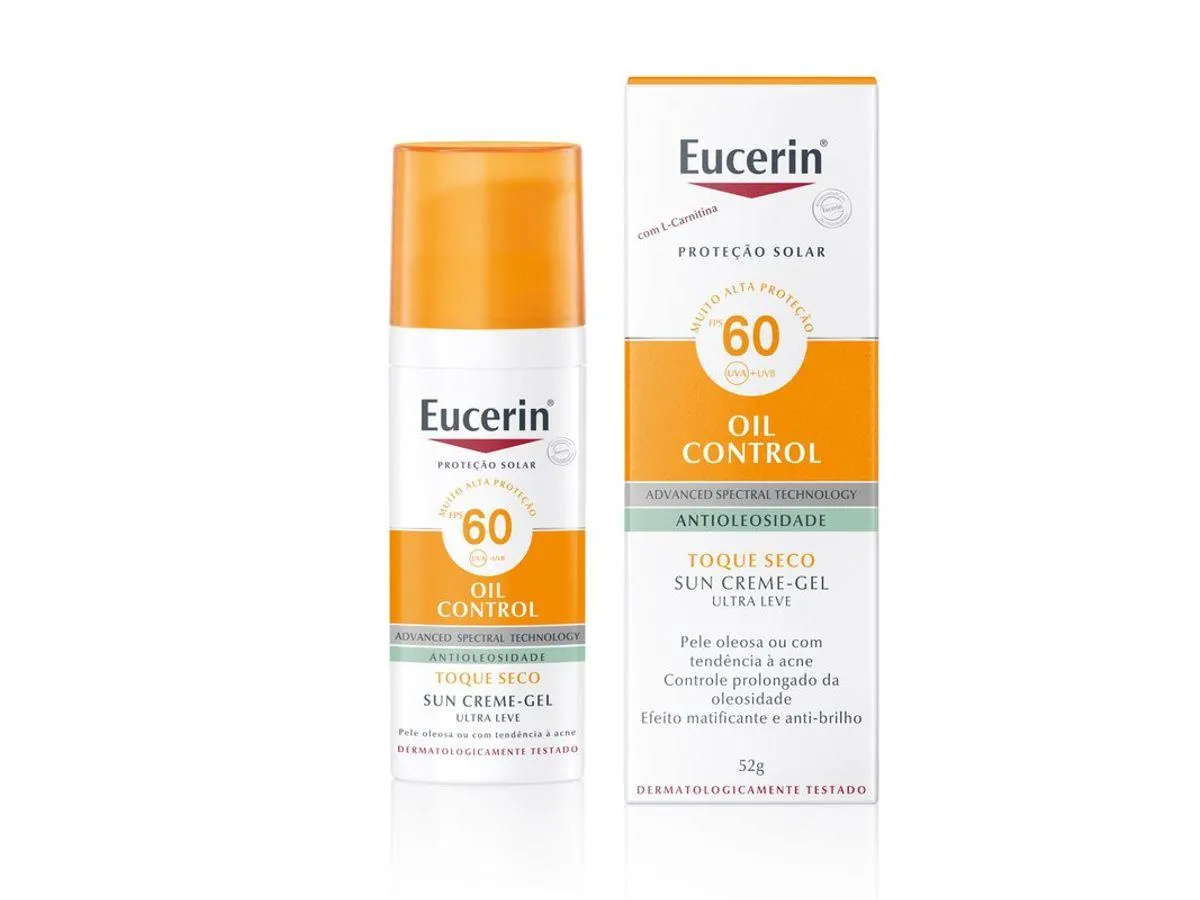 Protetor Solar Facial Creme-Gel Eucerin Sun Oil Control Toque Seco Sem Cor FPS60 50ml