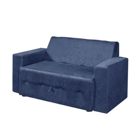 Sofá-Cama 2 Lugares Pratik 5000 Mamflex Azul Suede