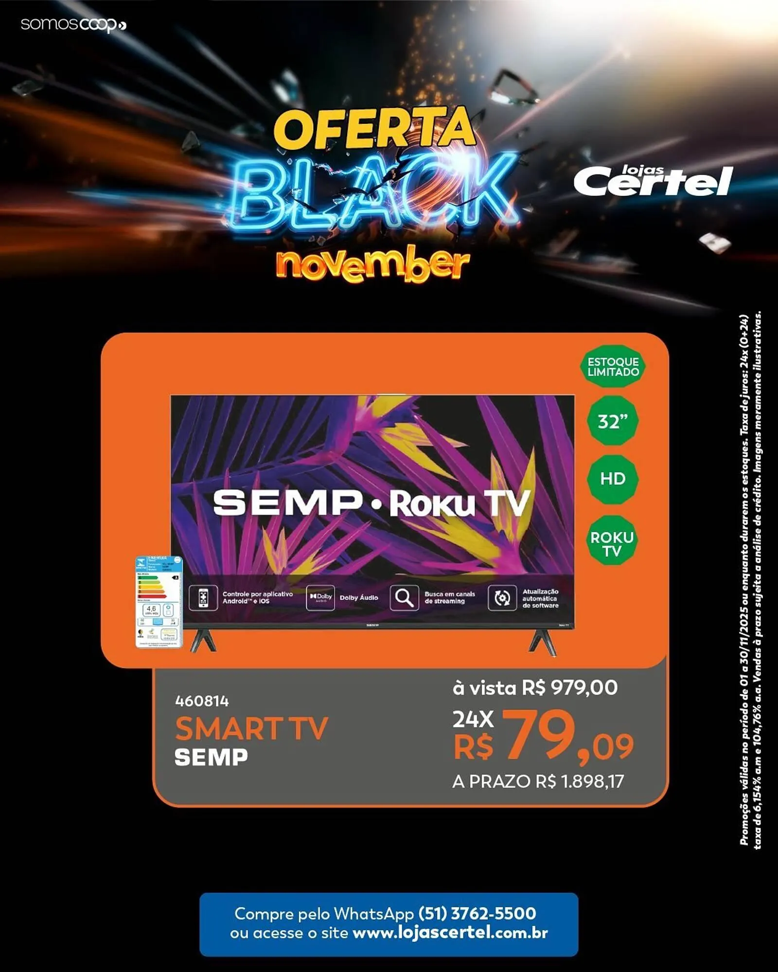 Encarte de Folheto Lojas Certel 7 de novembro até 30 de novembro 2025 - Pagina 1