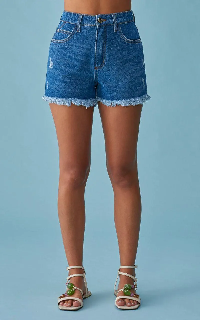 Shorts Feminino Mom - INDIGO