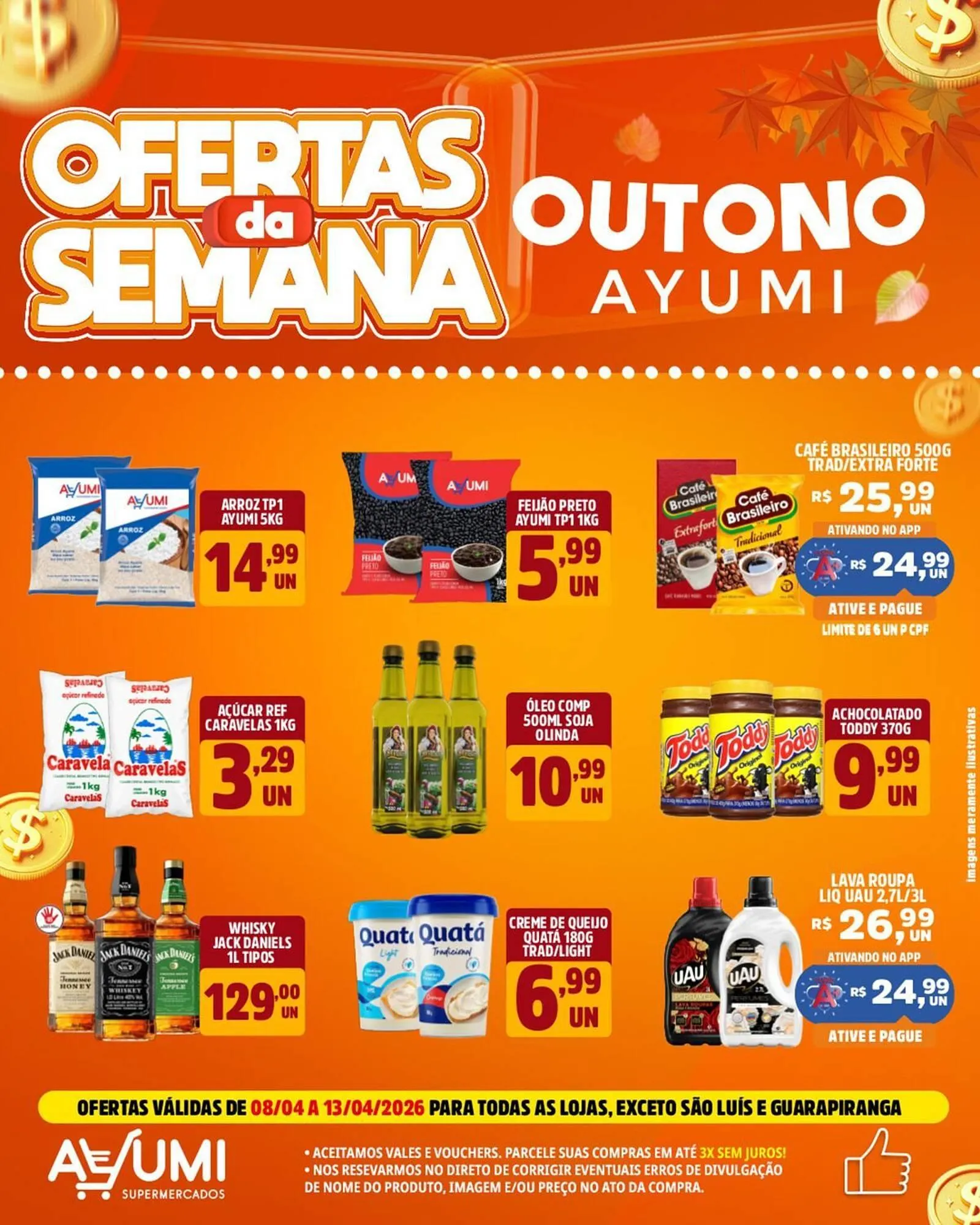 Encarte de Folheto Ayumi Supermercados 8 de abril até 13 de abril 2026 - Pagina 1