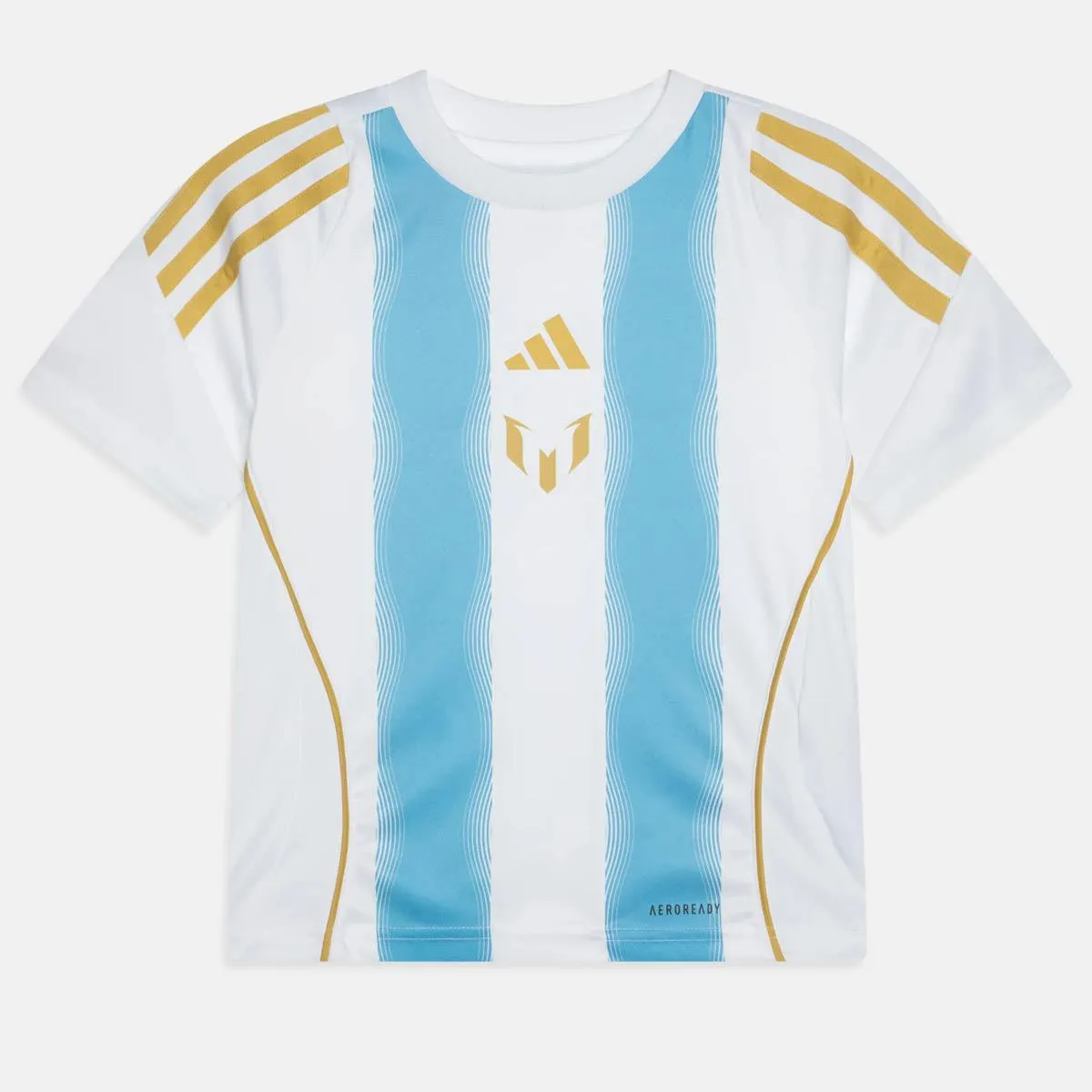Camisa Adidas Messi Treino Juvenil Branca e Azul
