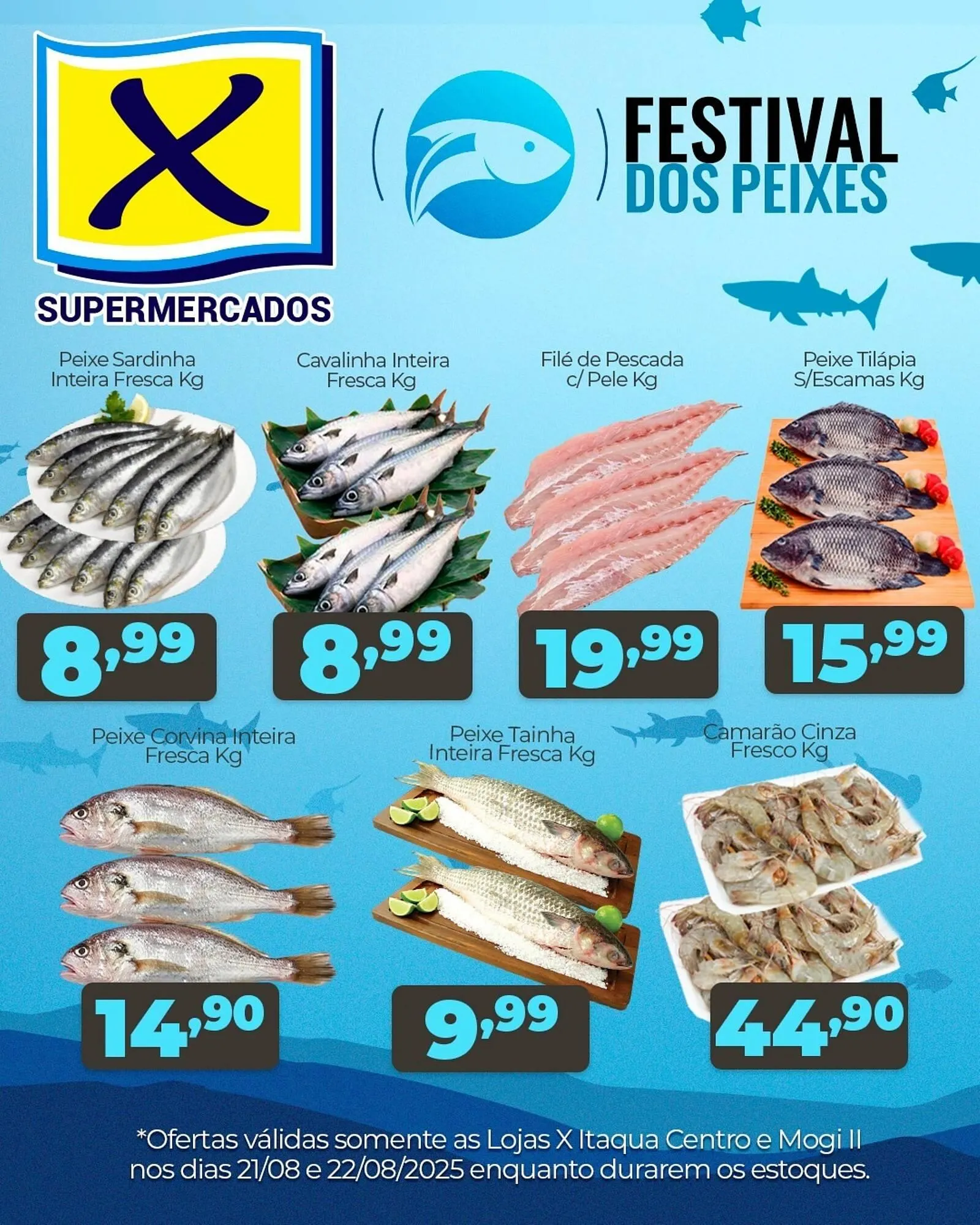 Encarte de Catálogo X Supermercados 21 de agosto até 22 de agosto 2025 - Pagina 1