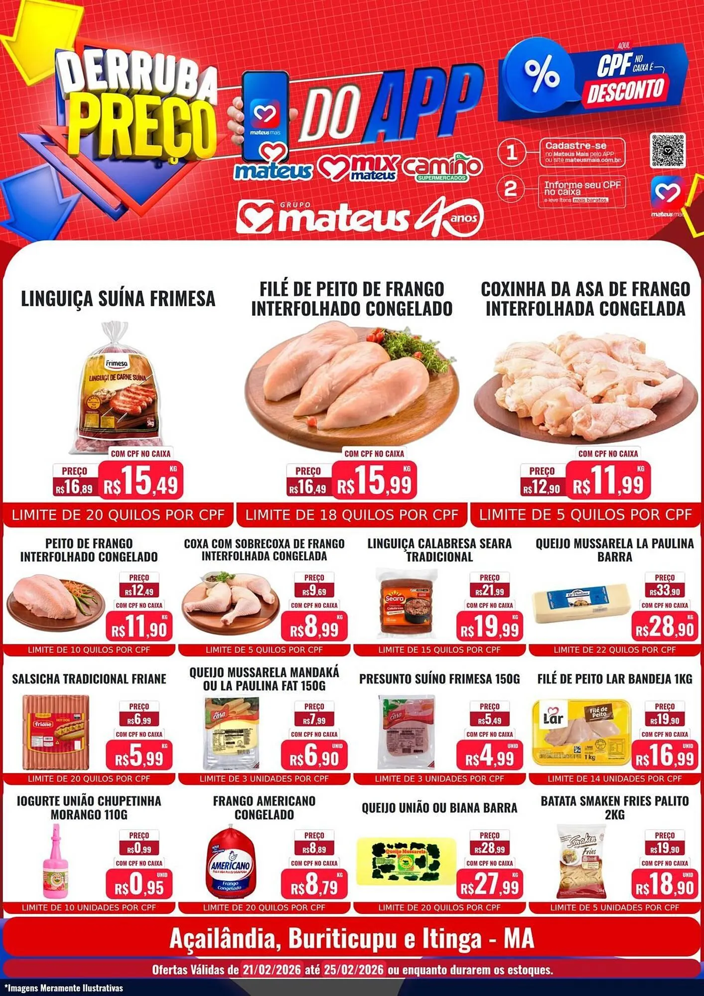 Encarte de Catálogo Supermercados Mateus 21 de fevereiro até 25 de fevereiro 2026 - Pagina 1