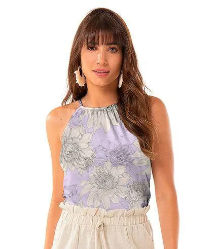 Blusa Feminina Alça Infinita Cor Roxo