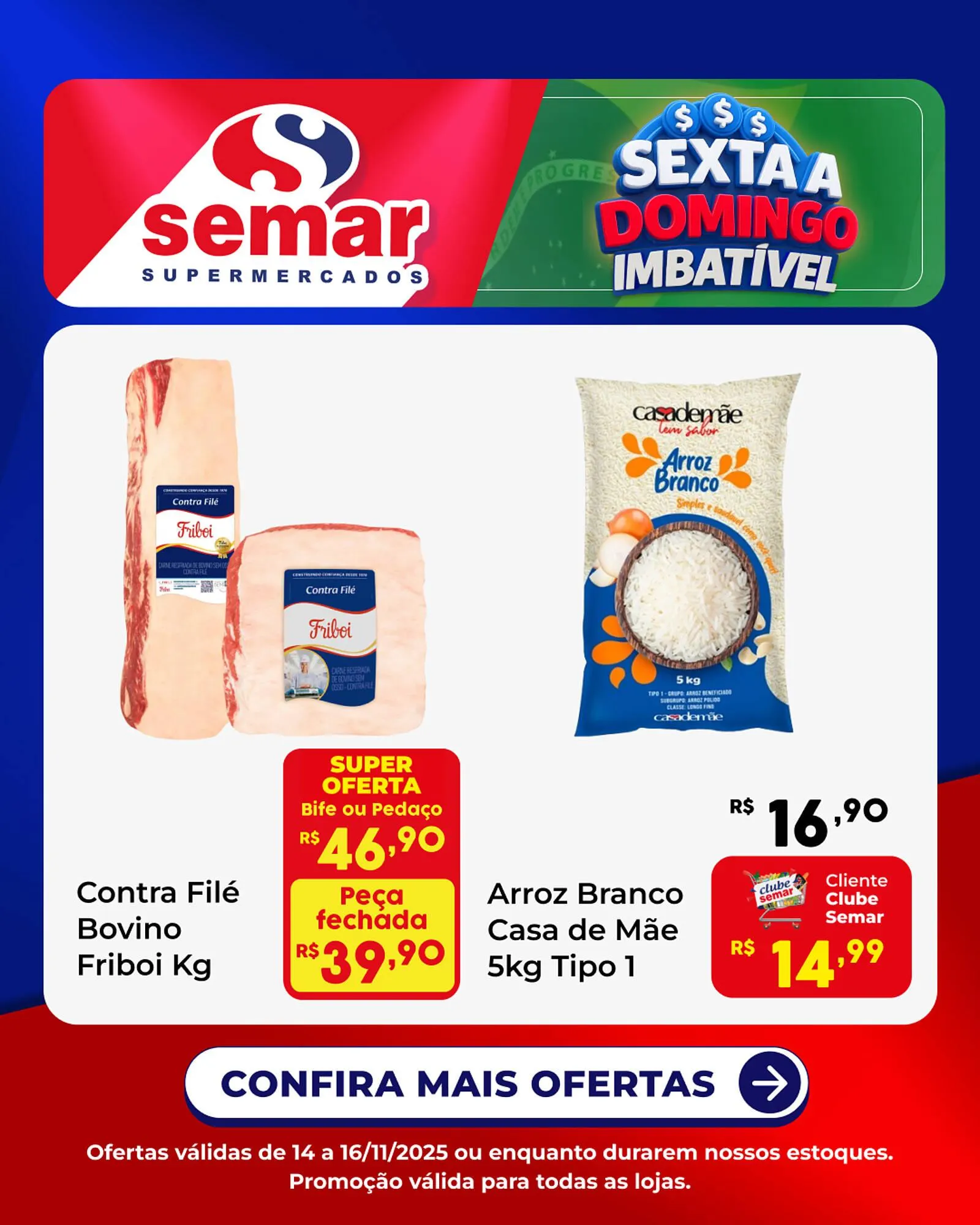 Encarte de Folheto Semar Supermercado 14 de novembro até 16 de novembro 2025 - Pagina 1