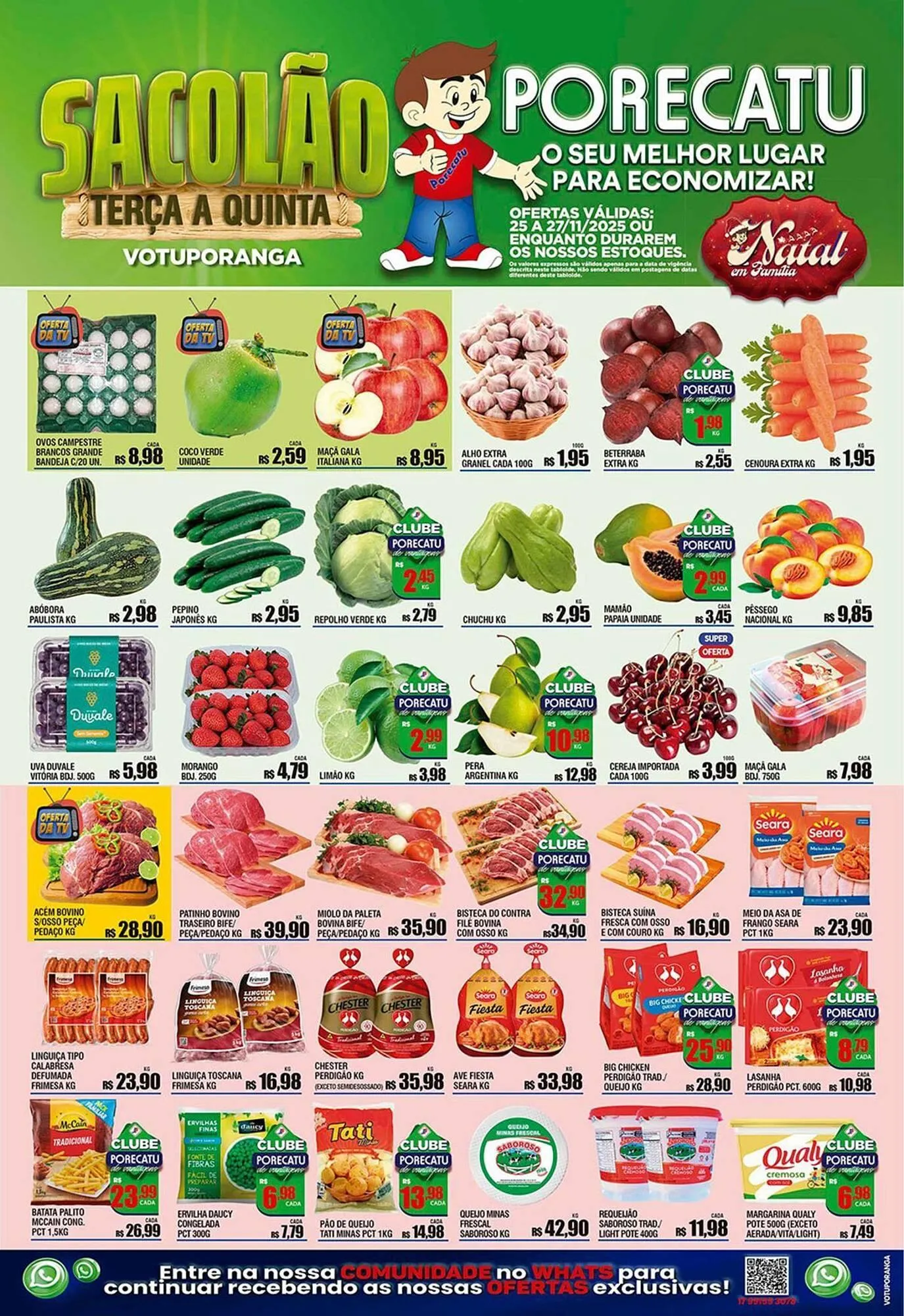 Encarte de Catálogo Supermercado Porecatu 25 de novembro até 27 de novembro 2025 - Pagina 1