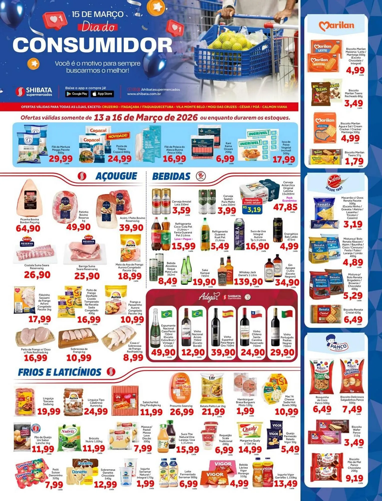 Encarte de Folheto Shibata Supermercados 13 de março até 16 de março 2026 - Pagina 1