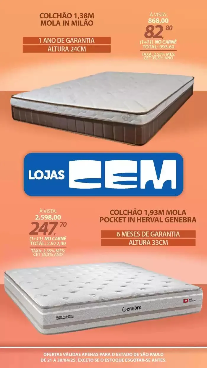 Encarte de Encarte Lojas Cem 18 de abril até 30 de abril 2025 - Pagina 98