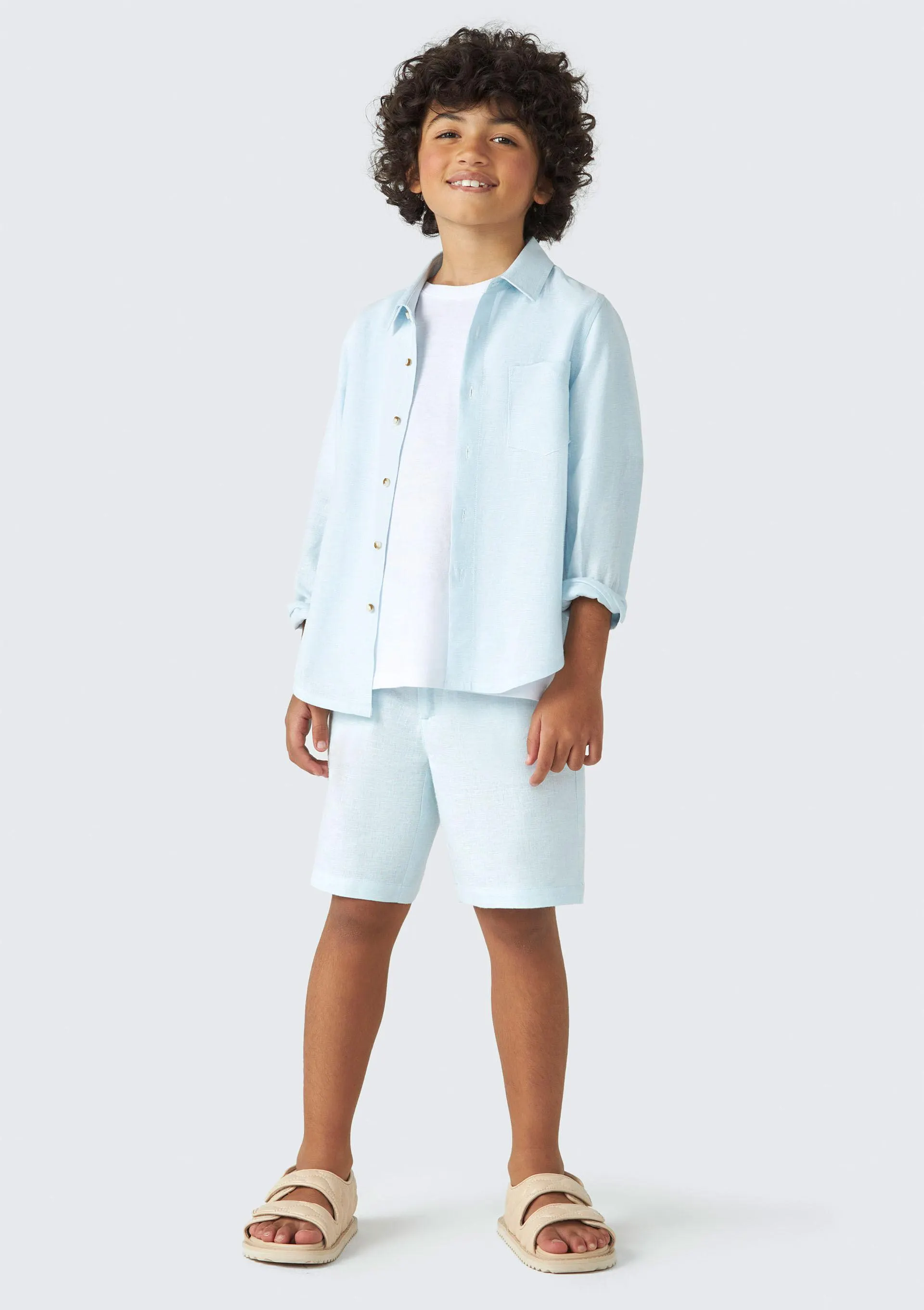 Camisa Infantil Menino Manga Longa Regular - Azul