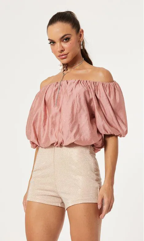 Cropped Cigana Bufante Termo Brilho - Rose