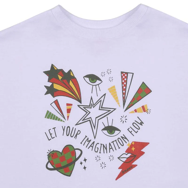Camiseta Infantil Menina Pop Art Branca