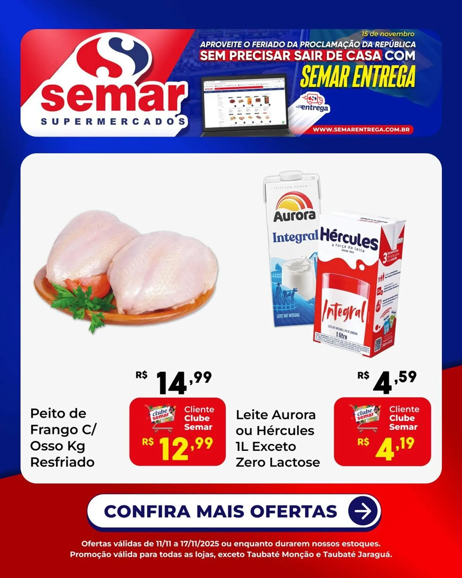 Encarte de Folheto Semar Supermercado 11 de novembro até 17 de novembro 2025 - Pagina 1