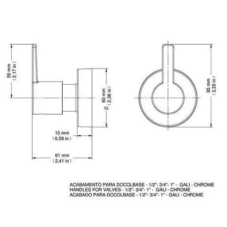 Acabamento Para Registro Docolbase 1/2", 3/4" A 1" Gali Docol