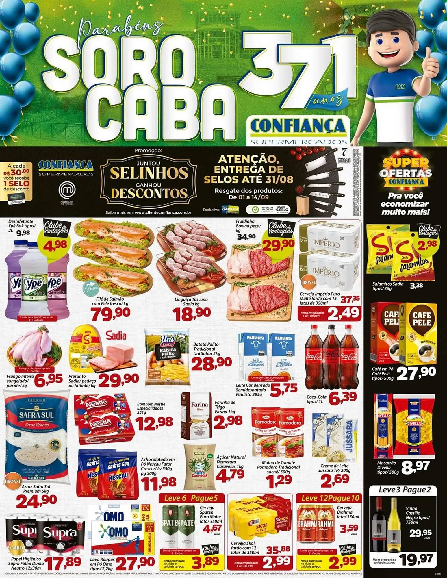 Encarte de Catálogo Confiança Supermercados 15 de agosto até 18 de agosto 2025 - Pagina 1