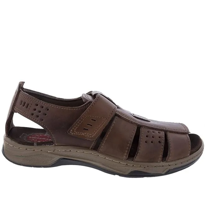 Sandália Pegada Couro Perfuros Marrom