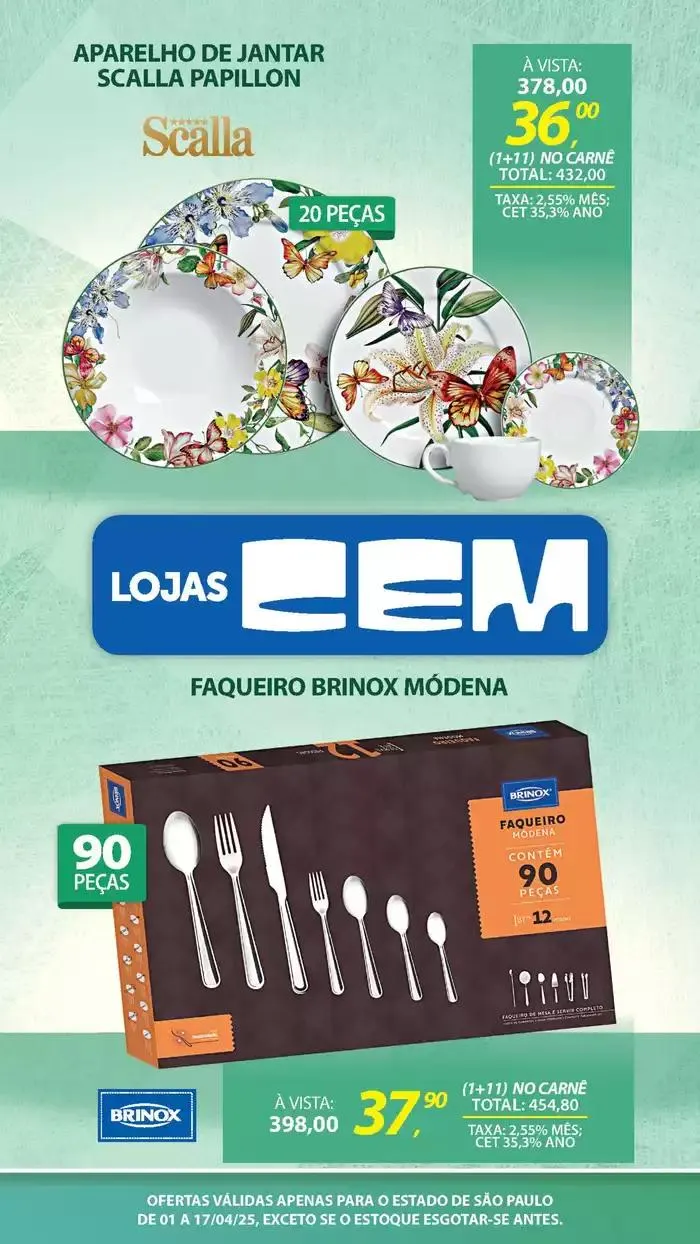 Encarte de Encarte Lojas Cem 3 de abril até 17 de abril 2025 - Pagina 66