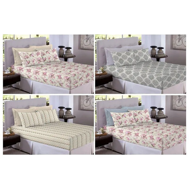 Lençol Avulso Casal Microfibra Sortido - Arte E Cazza