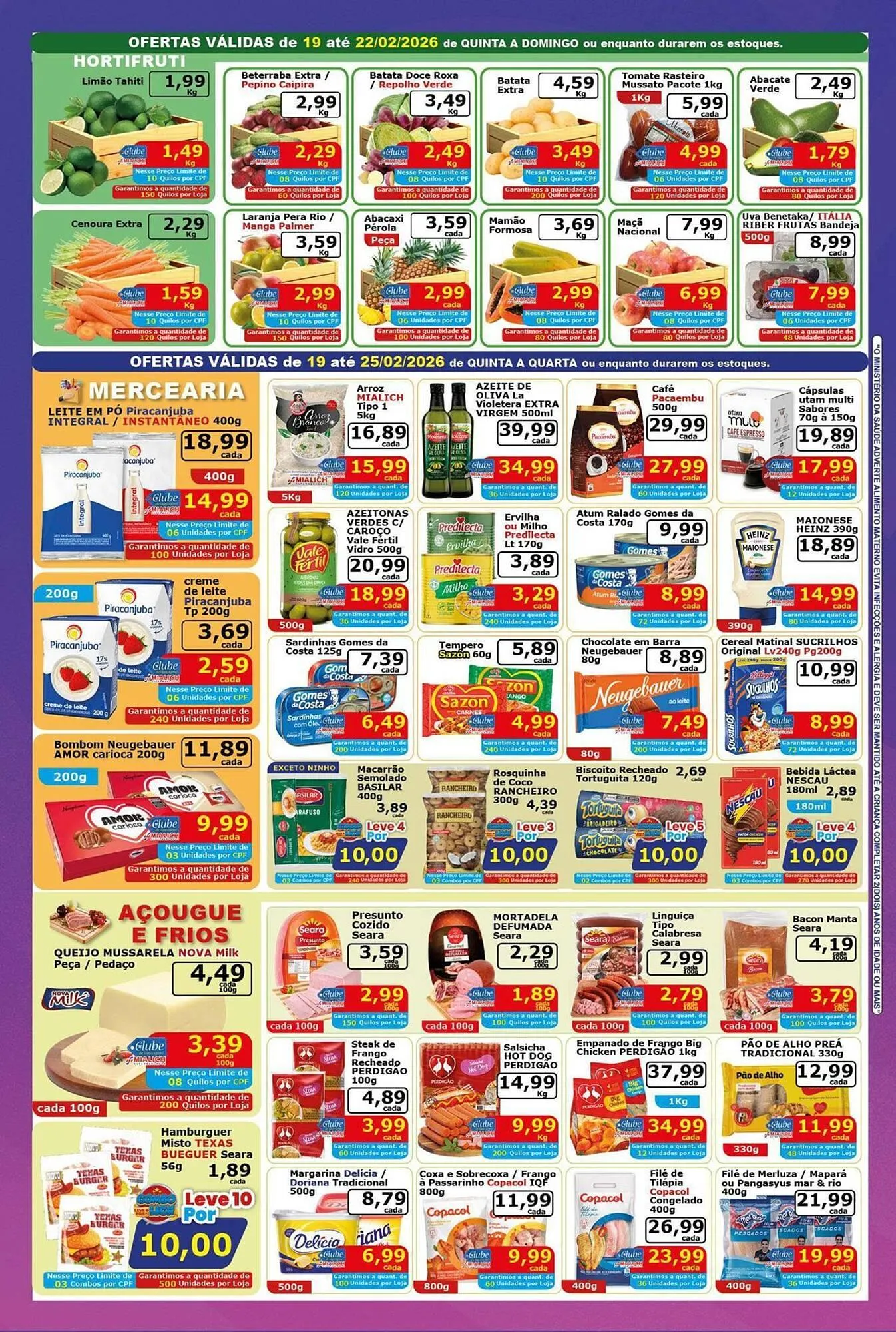 Encarte de Catálogo Mialich Supermercados 19 de fevereiro até 22 de fevereiro 2026 - Pagina 2