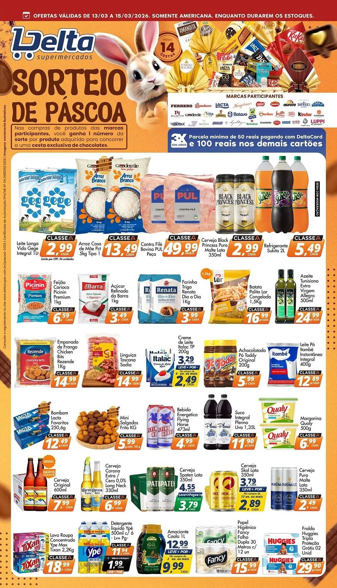 Encarte de Catálogo Delta Supermercados 13 de março até 15 de março 2026 - Pagina 1