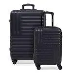 Conjunto com 2 Malas Abs 4 Rodas P e M Detroit Prata