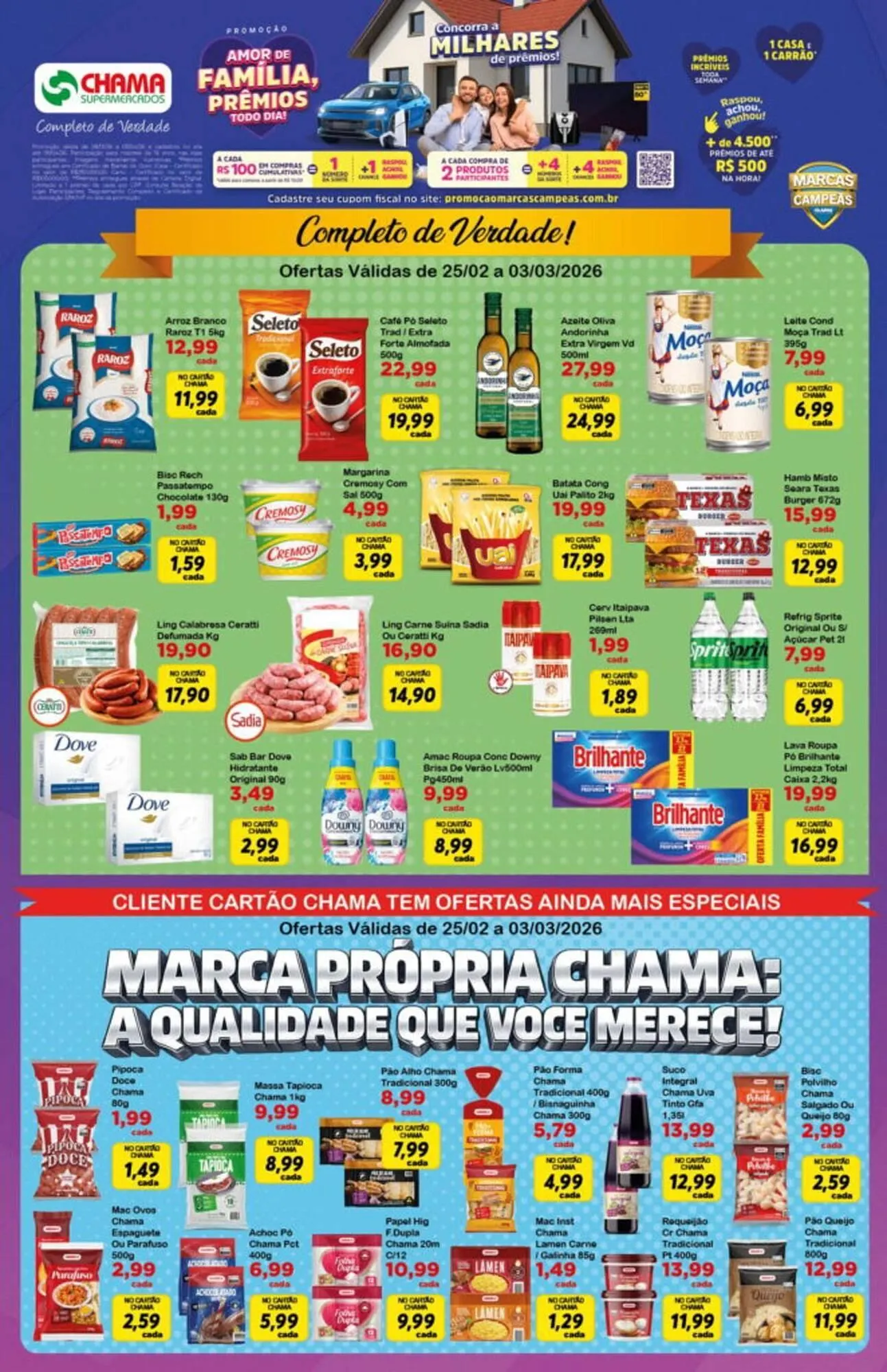 Encarte de Catálogo Chama Supermercados 26 de fevereiro até 3 de março 2026 - Pagina 1