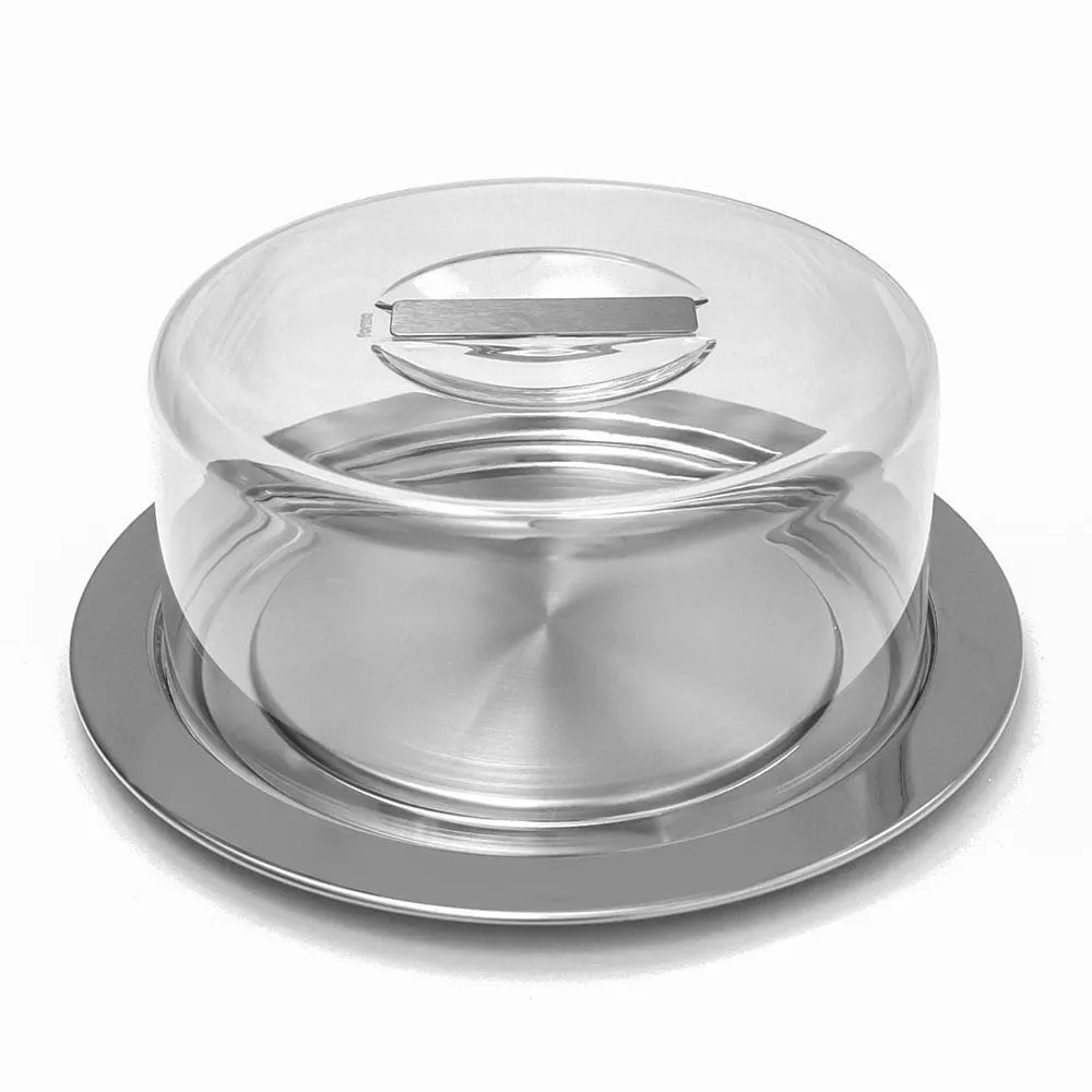 Queijeira de Inox com Tampa De San Cristal 25cm - Forma