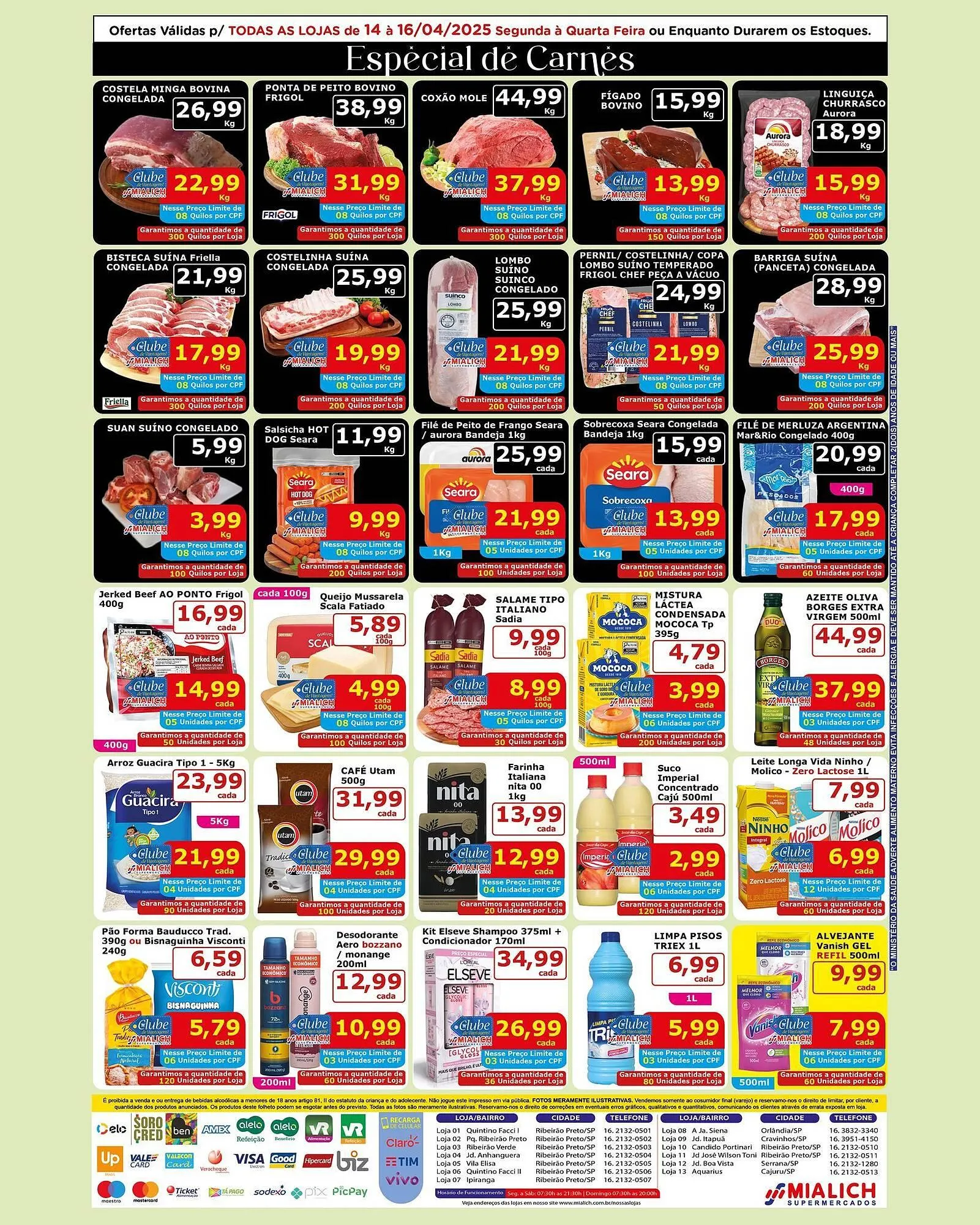 Encarte de Catálogo Mialich Supermercados 14 de abril até 16 de abril 2025 - Pagina 2