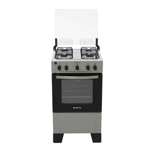 Fogão 4 Bocas Atlas Mônaco Plus Gás GLP Acedimento Automático Cinza Titanium Bivolt