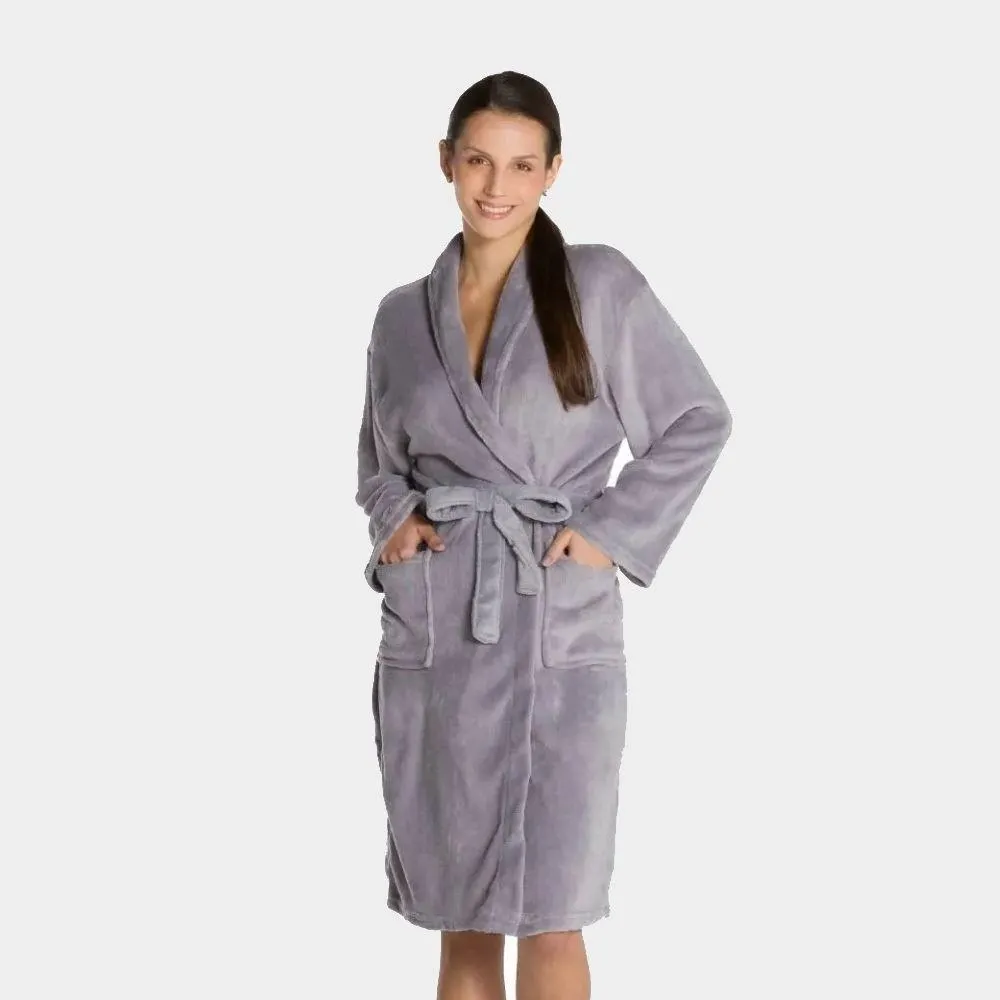 Roupão Adulto G Microfibra Paris Havan Casa - Cinza Amianto