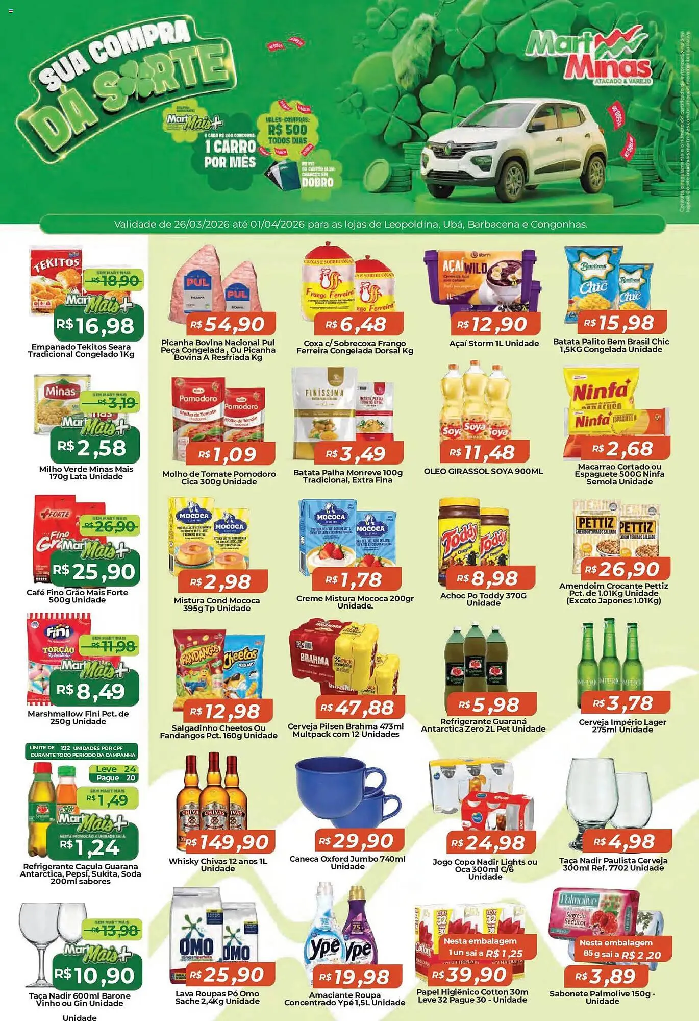 Encarte de Folheto Mart Minas 26 de março até 1 de abril 2026 - Pagina 1