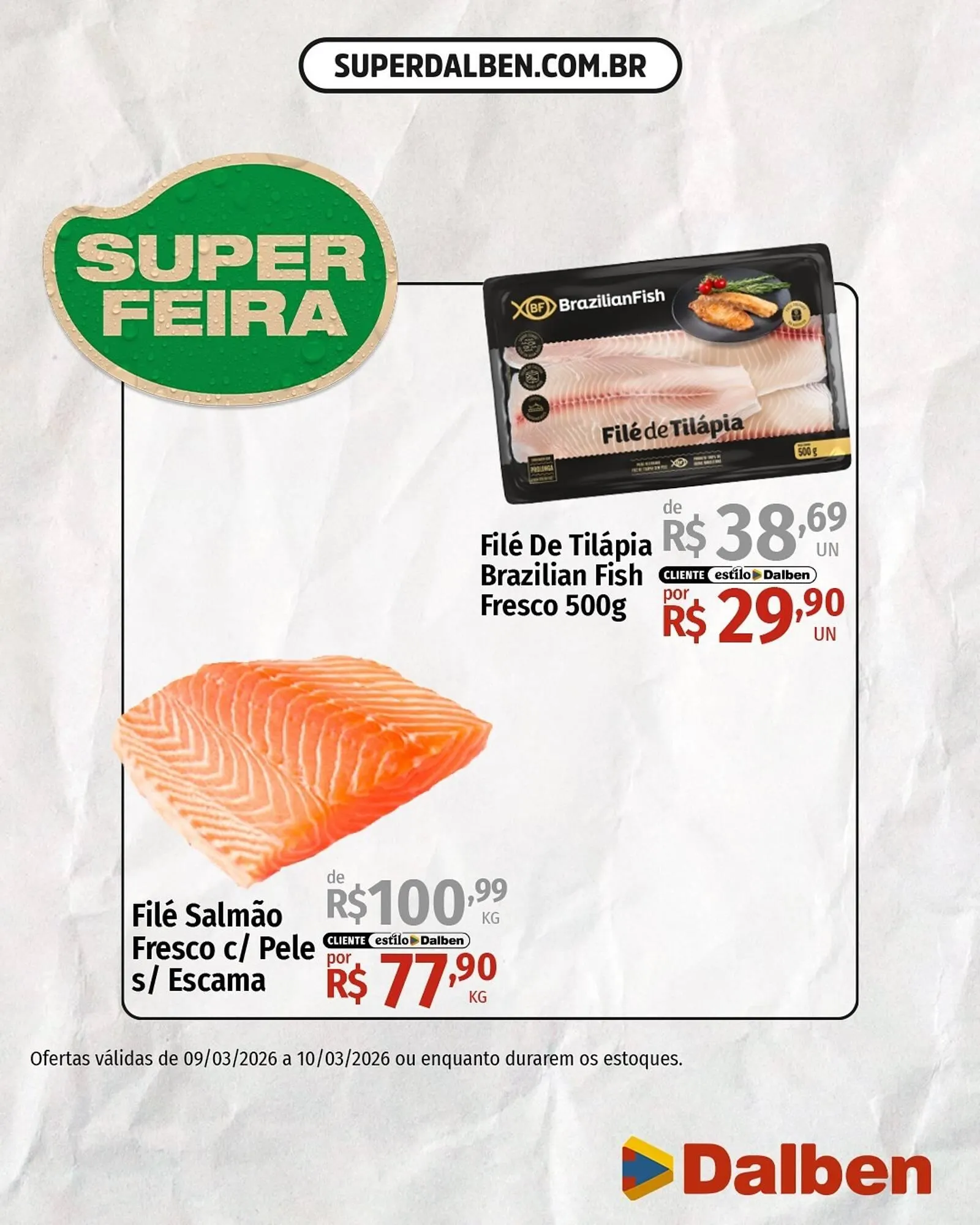 Encarte de Catálogo Supermercado Dalben 9 de março até 10 de março 2026 - Pagina 1