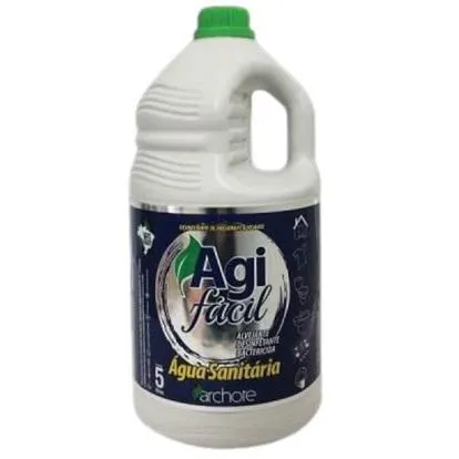 Água Sanitária Cloro Ativo 2,0 à 2,5% 5L 1 UN Agifácil