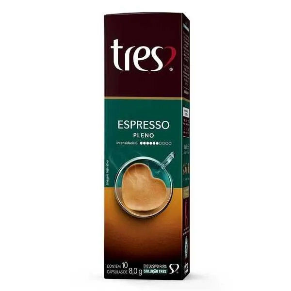 Cápsula de Café 3 Corações Espresso Pleno 8g Cada CX 10 UN