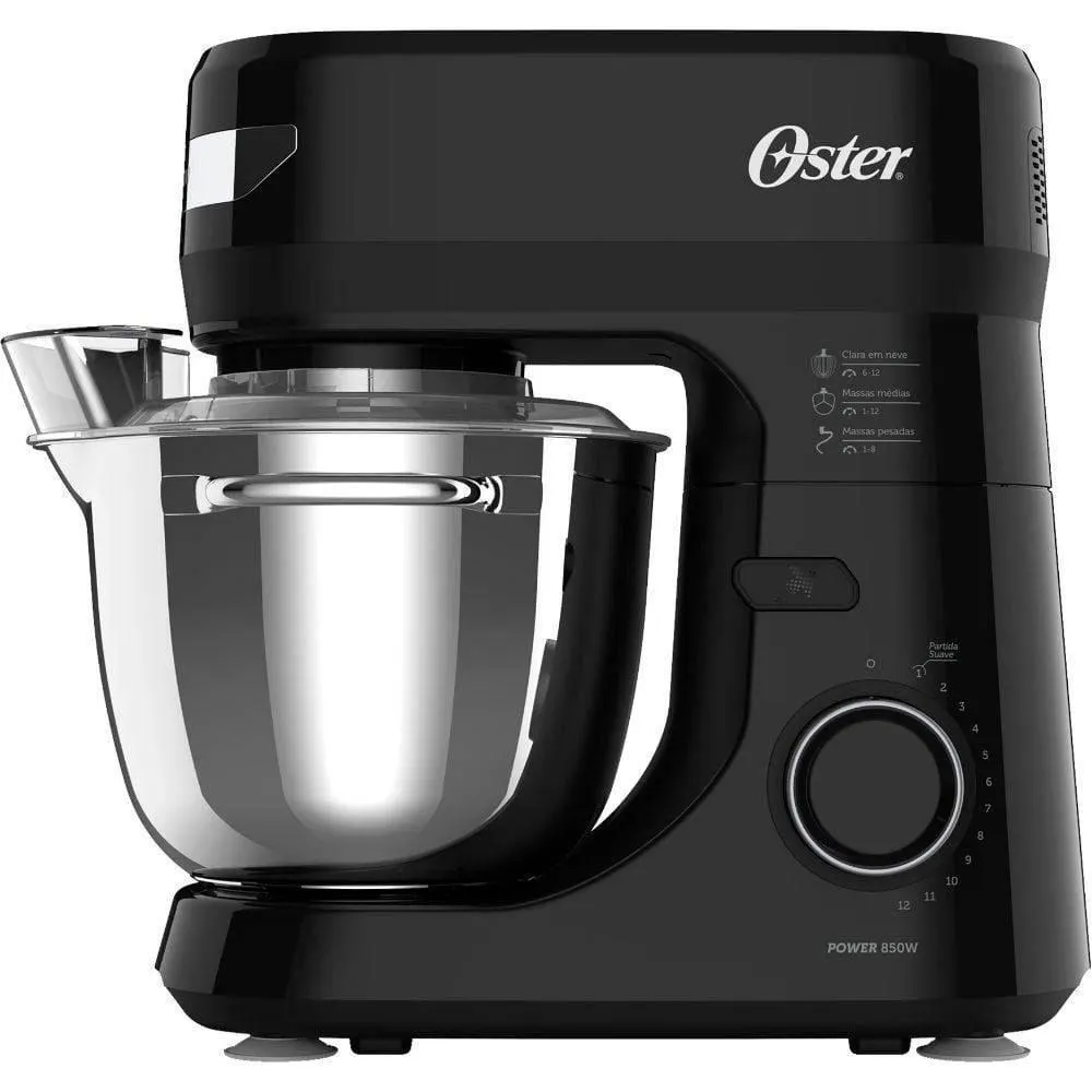 Batedeira Planetária Oster Bowl Inox 12 velocidades 3 batedores OBAT641